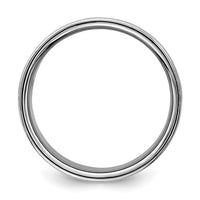 Sterling Silver Rhodium-plated 10mm Flat Size 6 Band