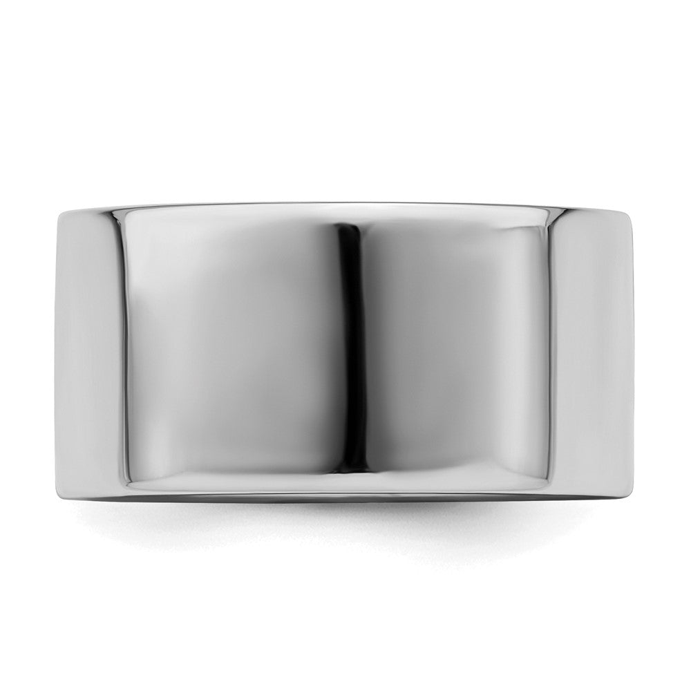 Sterling Silver Rhodium-plated 10mm Flat Size 11 Band