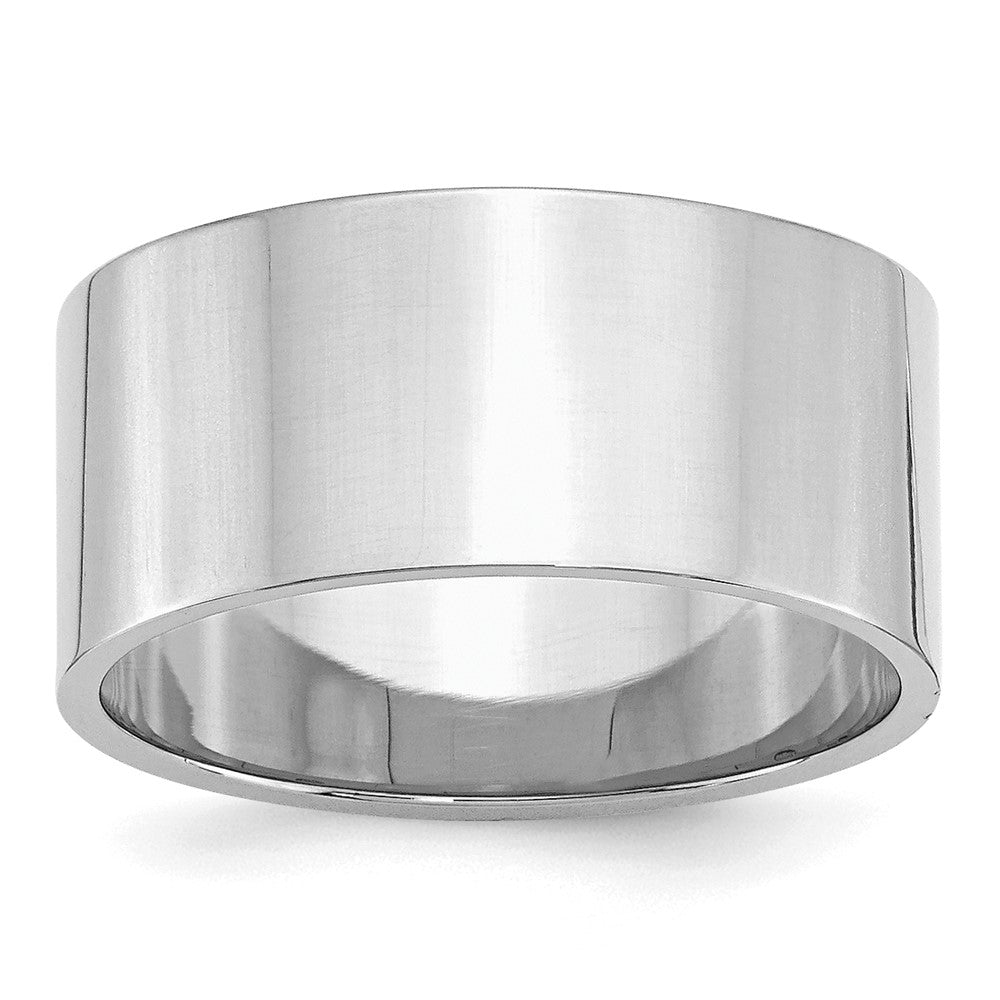 Sterling Silver Rhodium-plated 10mm Flat Size 6 Band