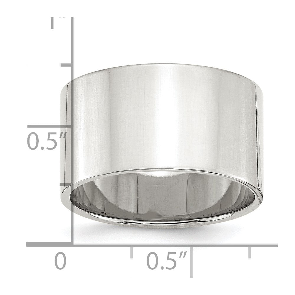 Sterling Silver 12mm Flat Size 11 Band