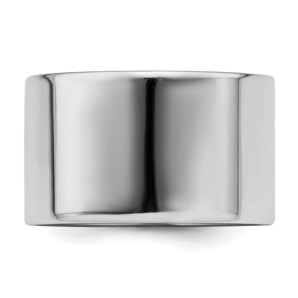 Sterling Silver Rhodium-plated 12mm Flat Size 10.5 Band