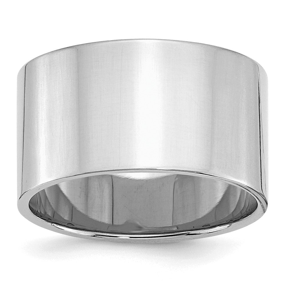 Sterling Silver Rhodium-plated 12mm Flat Size 11 Band