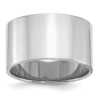 Sterling Silver Rhodium-plated 12mm Flat Size 9 Band