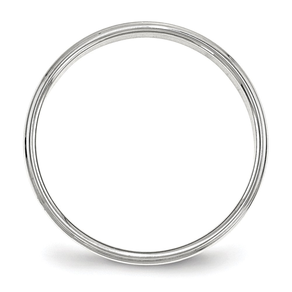 Sterling Silver 4mm Flat w/ Step Edge Size 6 Band
