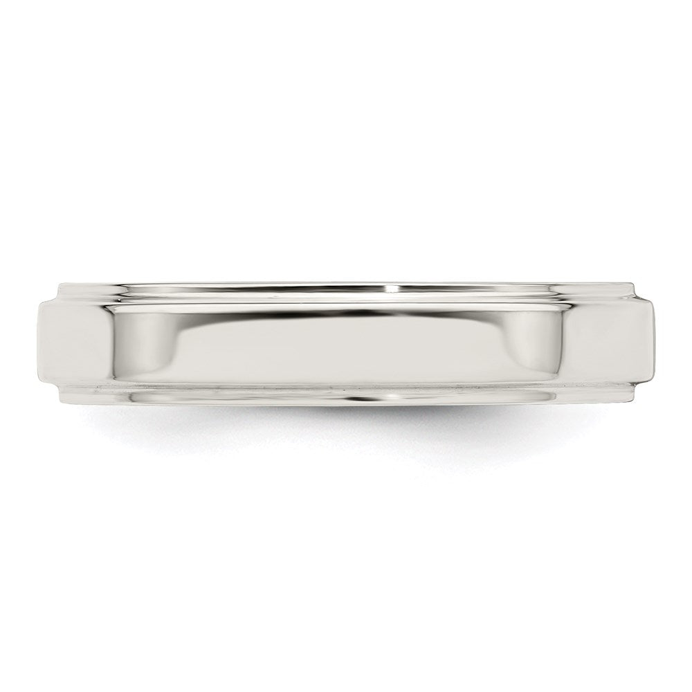 Sterling Silver 4mm Flat w/ Step Edge Size 10 Band