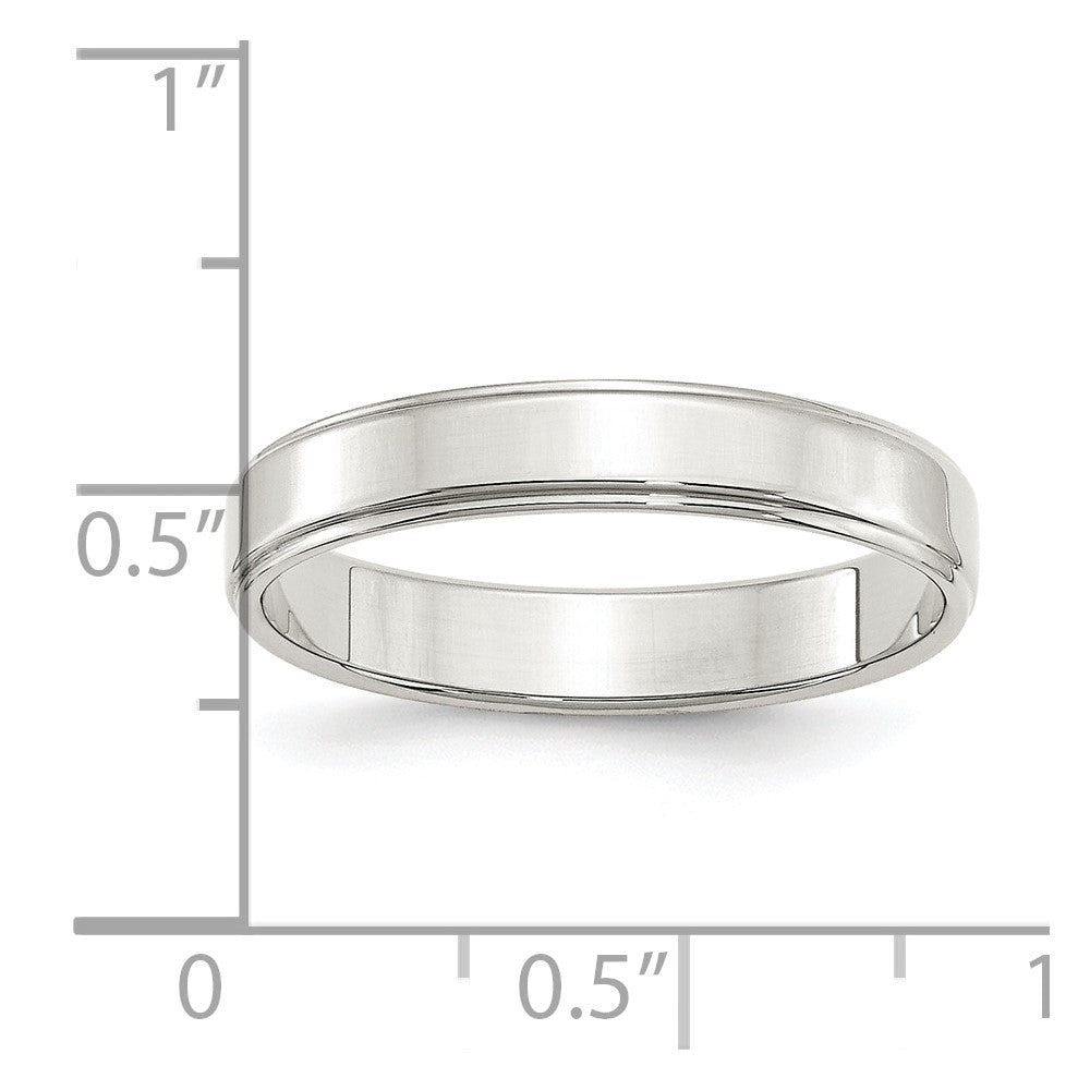 Sterling Silver 4mm Flat w/ Step Edge Size 12.5 Band