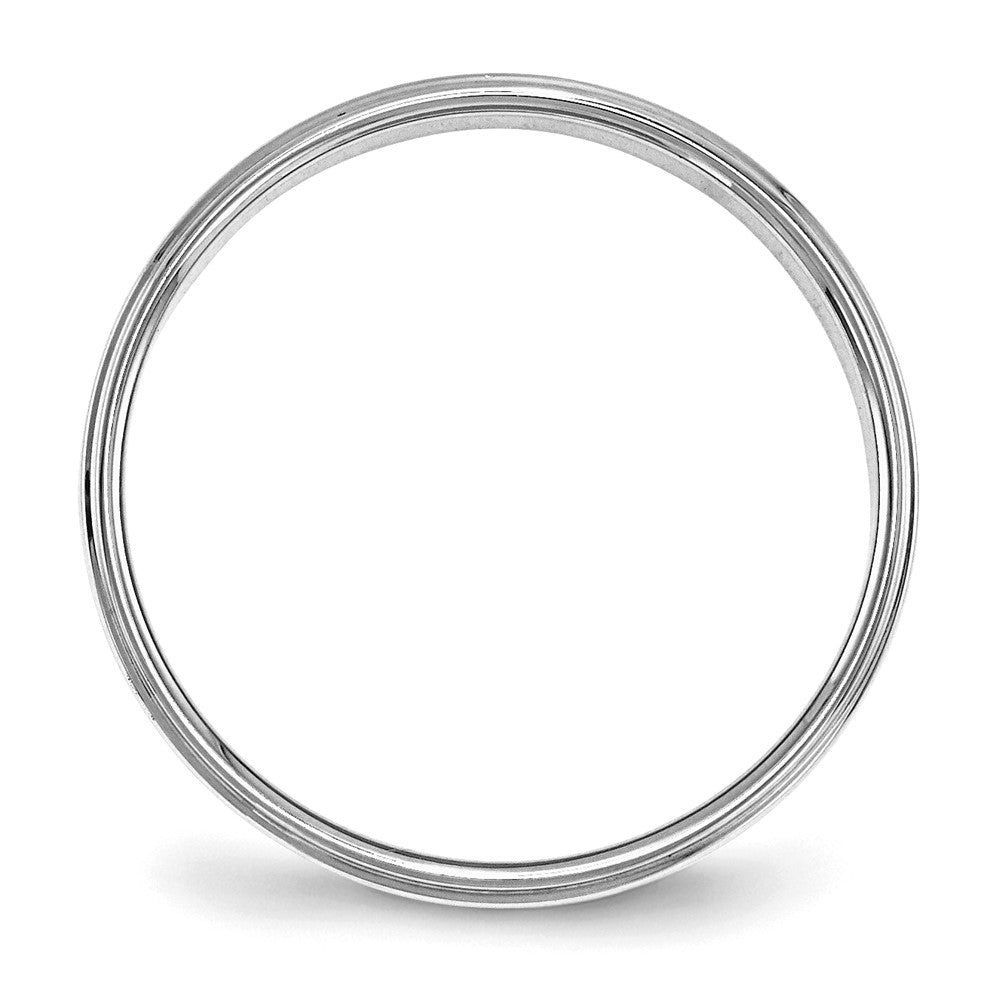 Sterling Silver Rhodium-plated 4mm Flat w/ Step Edge Size 6.5 Band