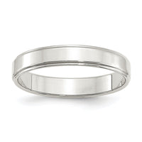Sterling Silver 4mm Flat w/ Step Edge Size 7 Band