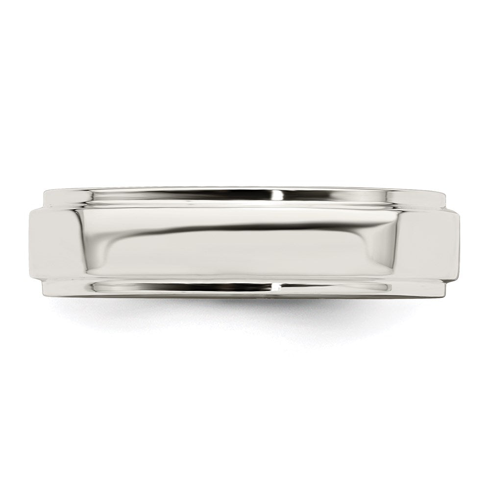 Sterling Silver 5mm Flat w/ Step Edge Size 9 Band