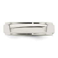 Sterling Silver 5mm Flat w/ Step Edge Size 4 Band