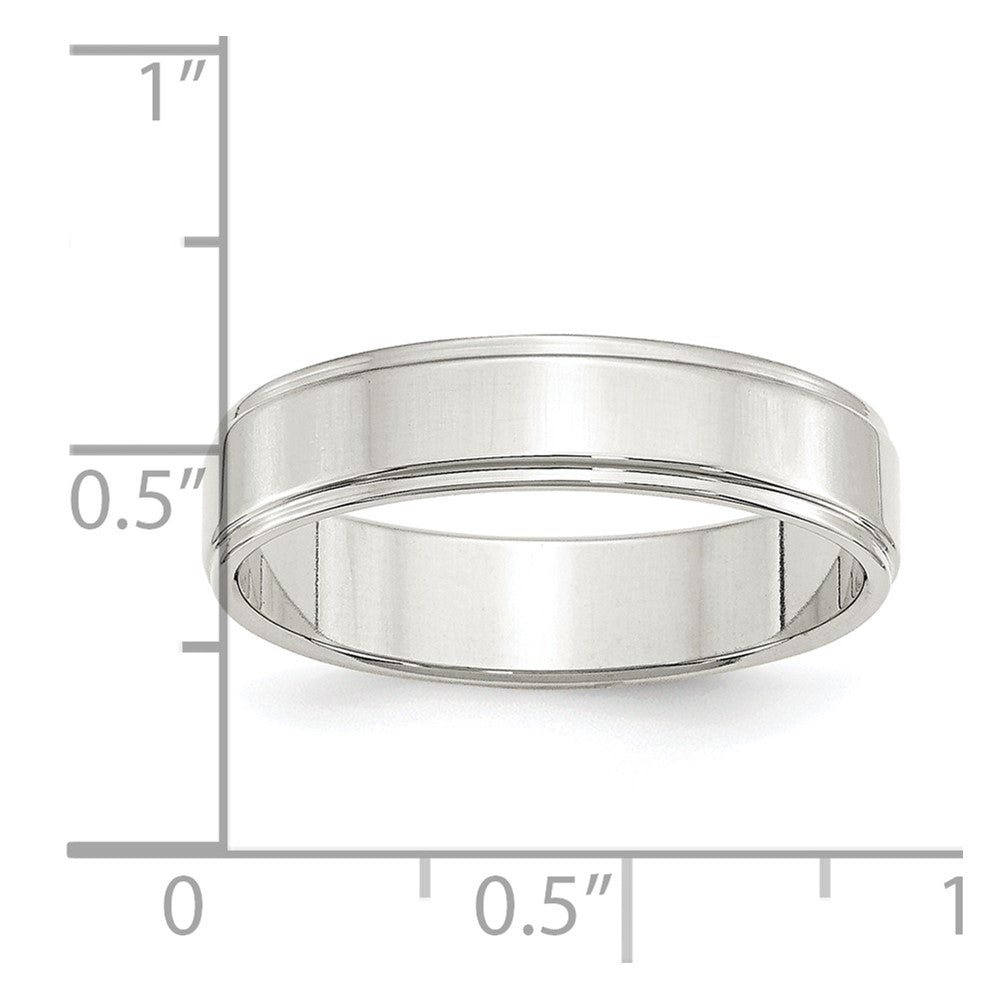 Sterling Silver 5mm Flat w/ Step Edge Size 7 Band