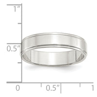 Sterling Silver 5mm Flat w/ Step Edge Size 4 Band