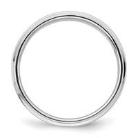 Sterling Silver Rhodium-plated 5mm Flat w/ Step Edge Size 5.5 Band