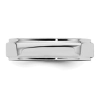 Sterling Silver Rhodium-plated 5mm Flat w/ Step Edge Size 5 Band