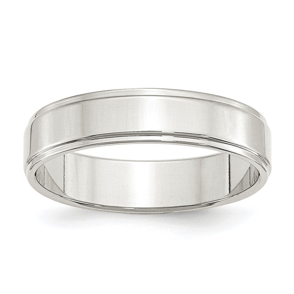 Sterling Silver 5mm Flat w/ Step Edge Size 12 Band