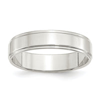 Sterling Silver 5mm Flat w/ Step Edge Size 7.5 Band
