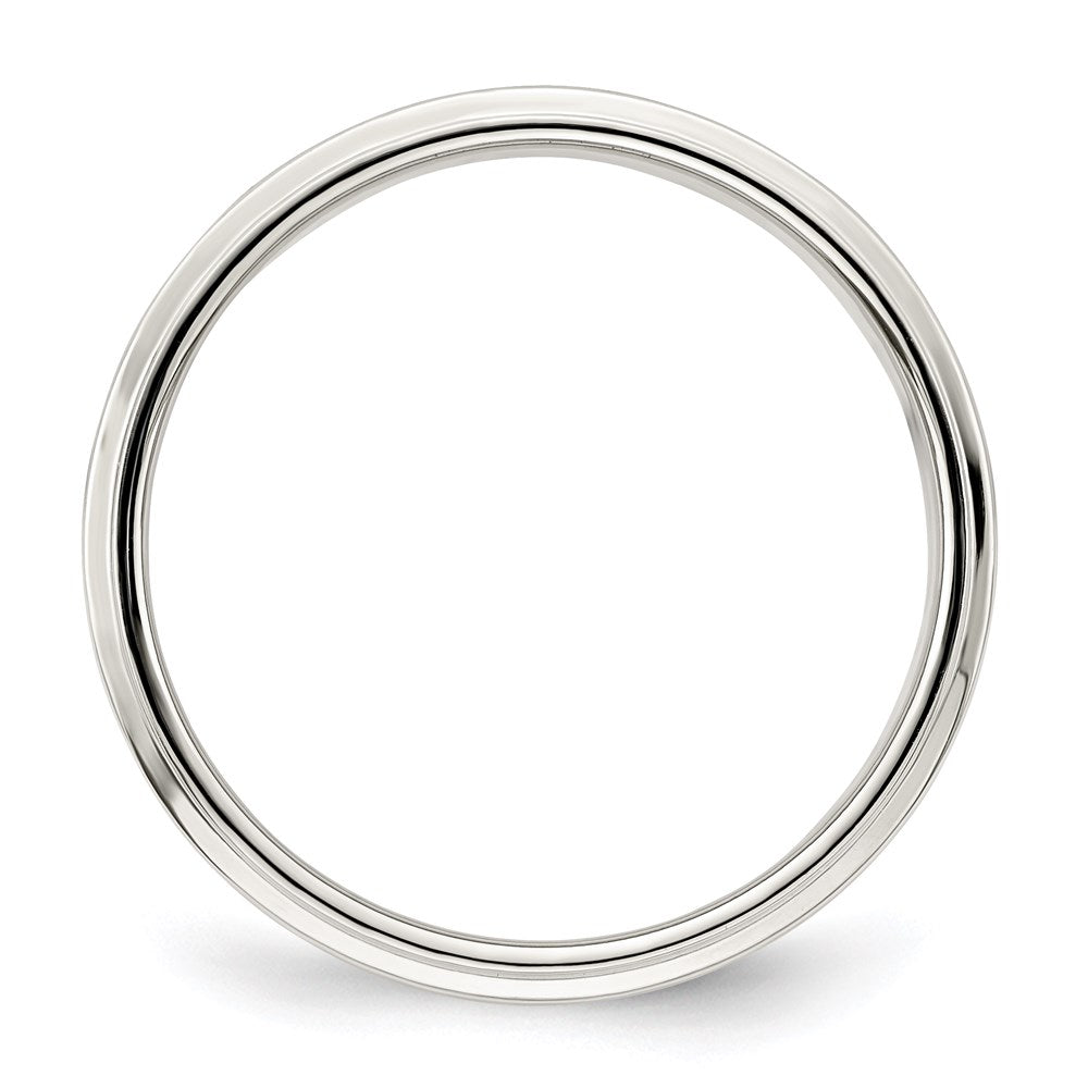 Sterling Silver 6mm Flat w/ Step Edge Size 9 Band