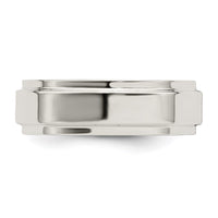 Sterling Silver 6mm Flat w/ Step Edge Size 6.5 Band