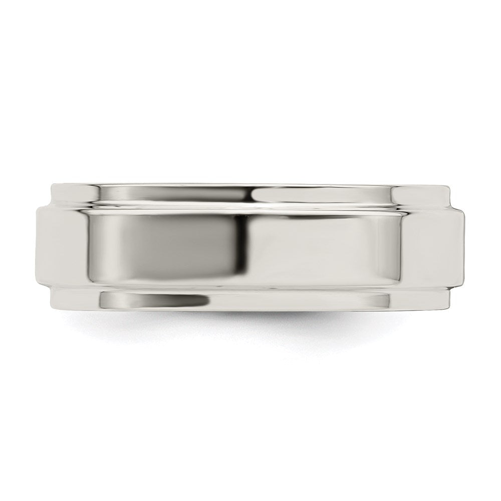 Sterling Silver 6mm Flat w/ Step Edge Size 5 Band