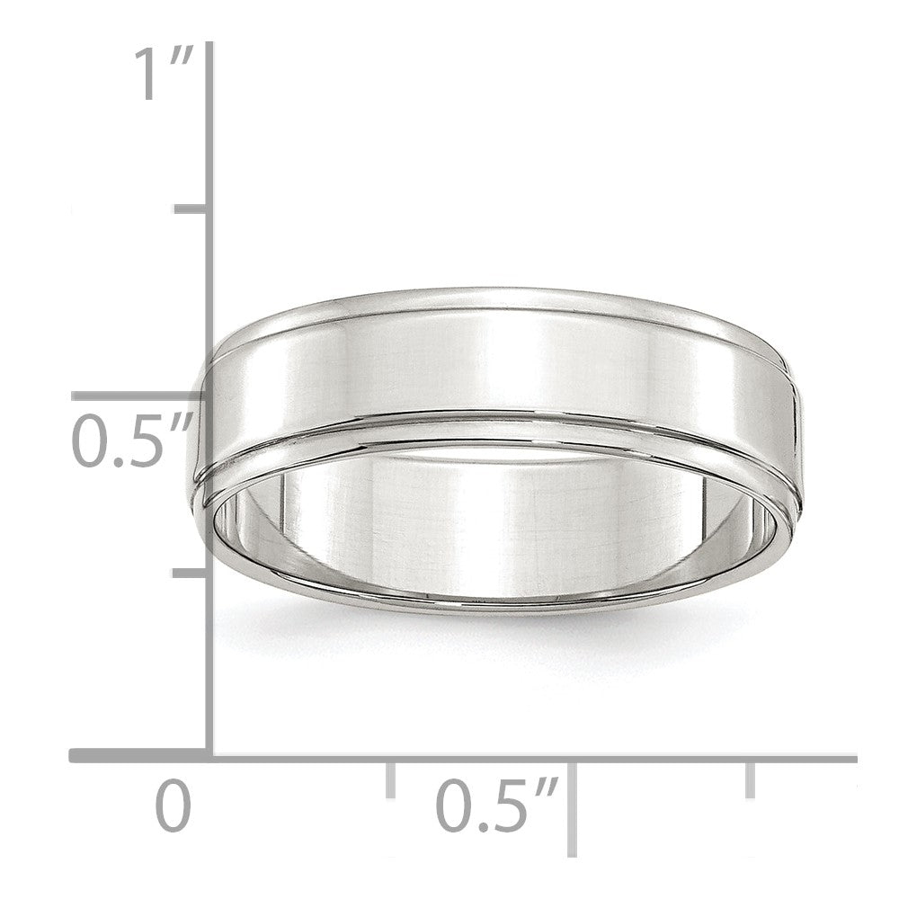 Sterling Silver 6mm Flat w/ Step Edge Size 11 Band