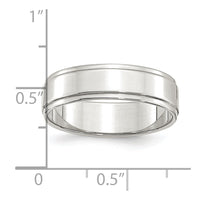 Sterling Silver 6mm Flat w/ Step Edge Size 4.5 Band