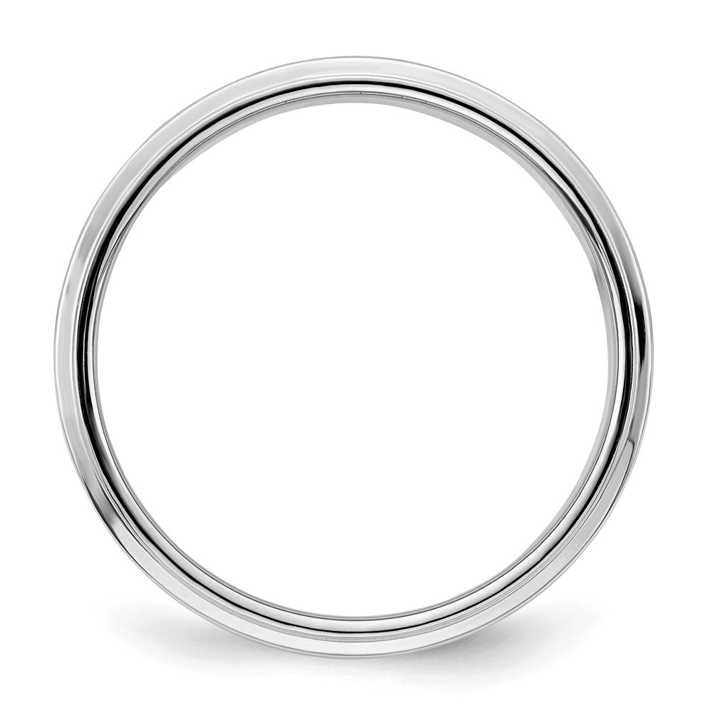 Sterling Silver Rhodium-plated 6mm Flat w/ Step Edge Size 12.5 Band