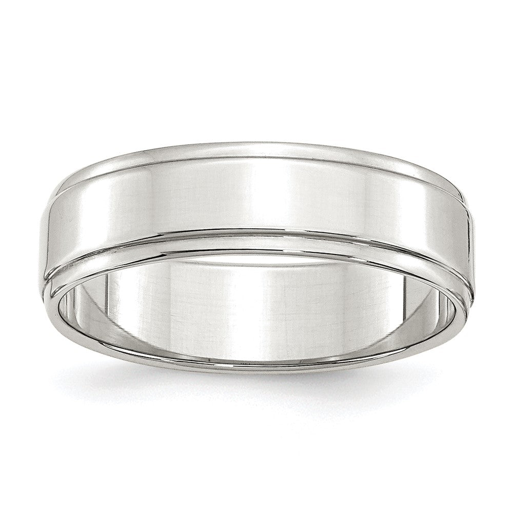 Sterling Silver 6mm Flat w/ Step Edge Size 10.5 Band