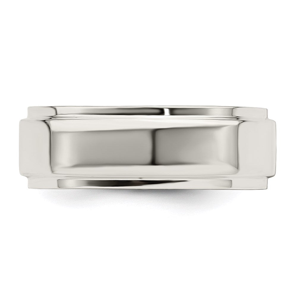 Sterling Silver 7mm Flat w/ Step Edge Size 4.5 Band