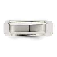 Sterling Silver 7mm Flat w/ Step Edge Size 11.5 Band