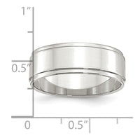Sterling Silver 7mm Flat w/ Step Edge Size 13 Band