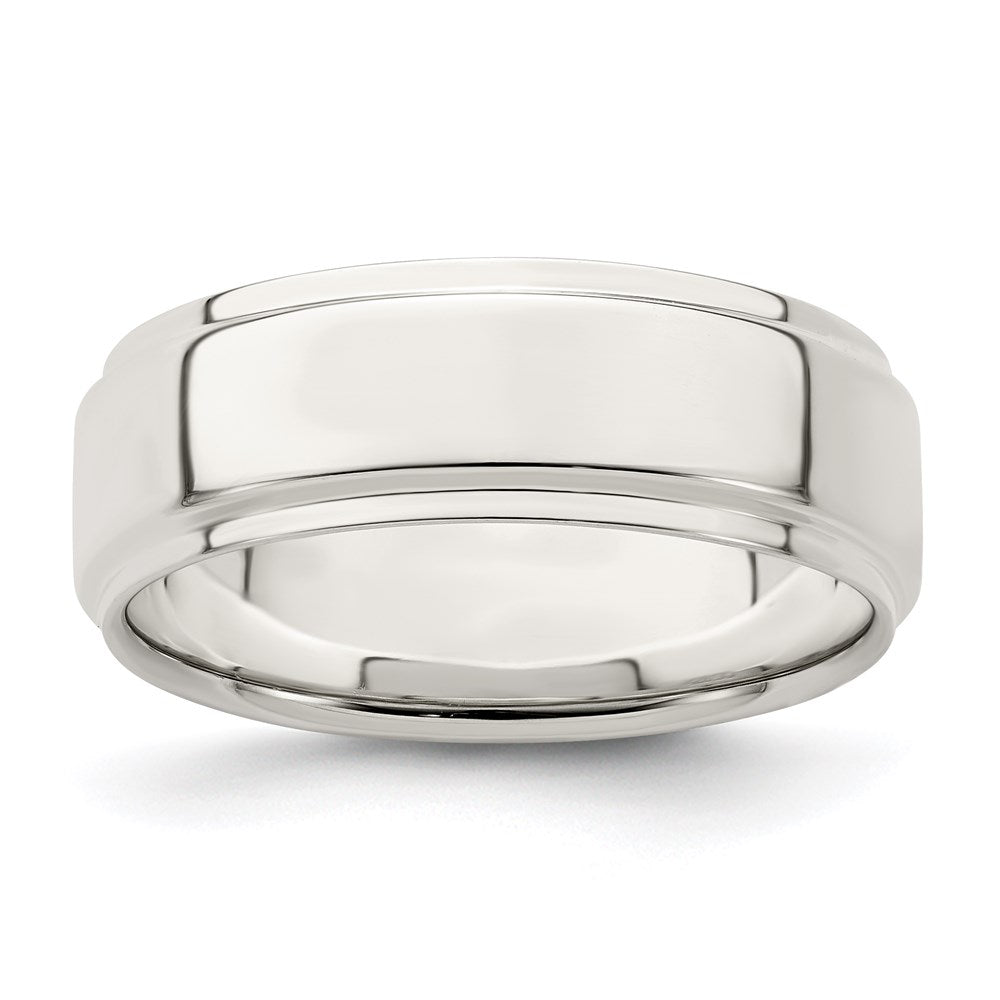 Sterling Silver 7mm Flat w/ Step Edge Size 4.5 Band