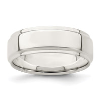 Sterling Silver 7mm Flat w/ Step Edge Size 6 Band