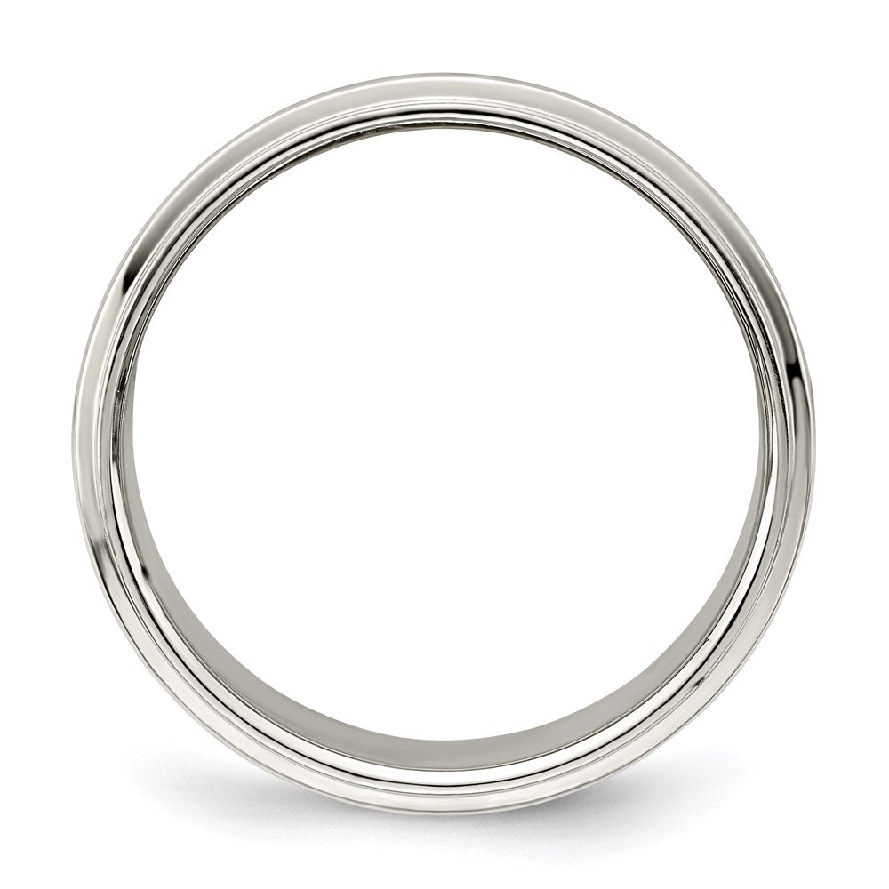 Sterling Silver 8mm Flat w/ Step Edge Size 4.5 Band