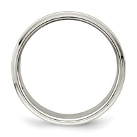 Sterling Silver 8mm Flat w/ Step Edge Size 8 Band