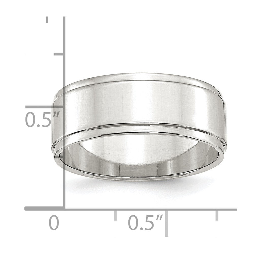 Sterling Silver 8mm Flat w/ Step Edge Size 4.5 Band