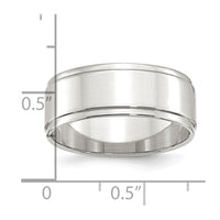 Sterling Silver 8mm Flat w/ Step Edge Size 4.5 Band