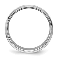 Sterling Silver Rhodium-plated 8mm Flat w/ Step Edge Size 11 Band