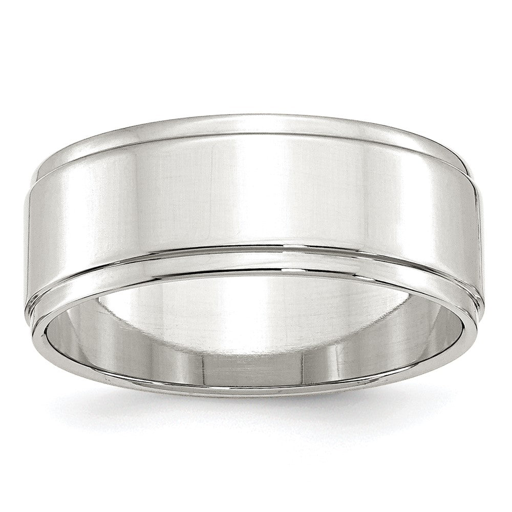 Sterling Silver 8mm Flat w/ Step Edge Size 12 Band