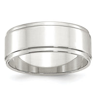 Sterling Silver 8mm Flat w/ Step Edge Size 11 Band