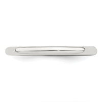 Sterling Silver 2mm Half-Round Size 8 Band