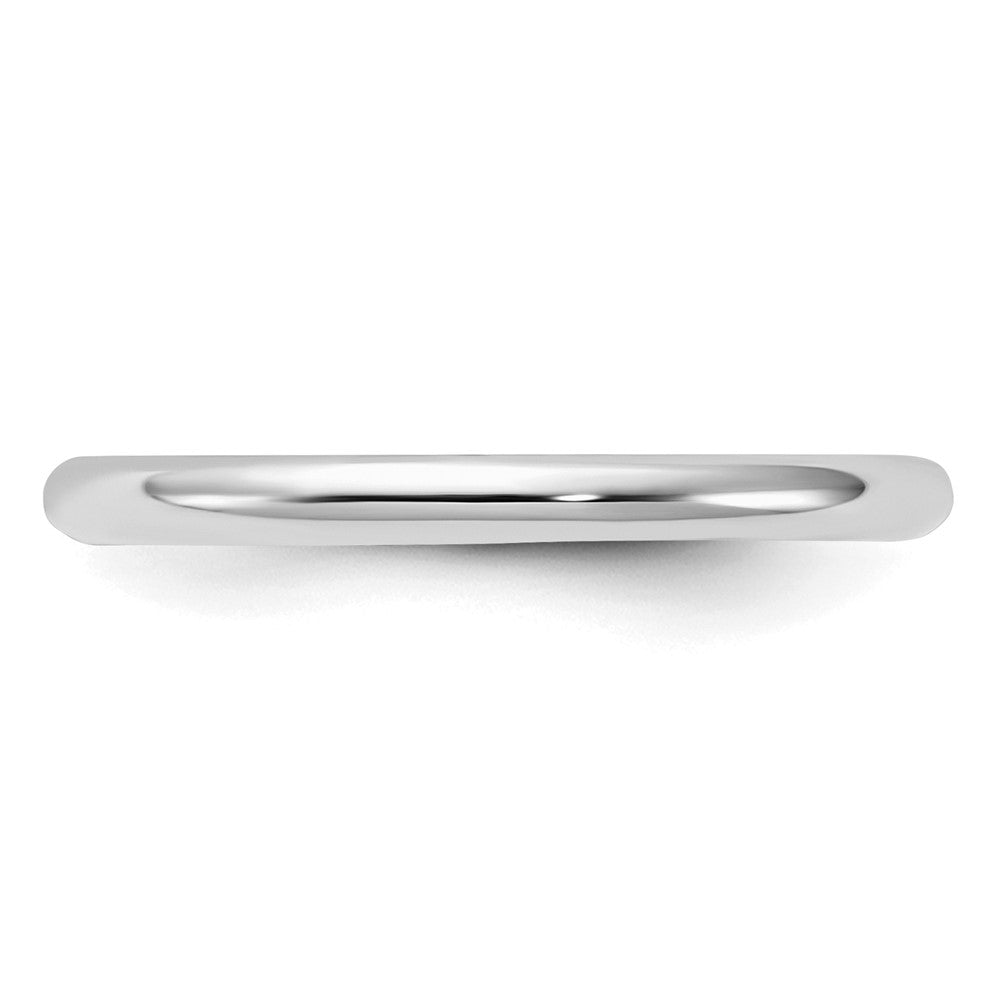 Sterling Silver Rhodium-plated 2mm Half-Round Size 12 Band