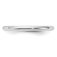 Sterling Silver Rhodium-plated 2mm Half-Round Size 5.5 Band