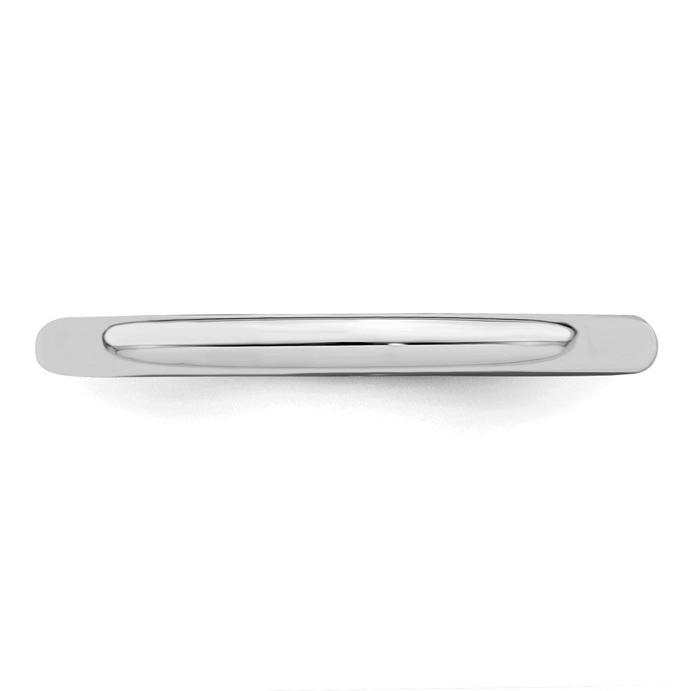 Sterling Silver Rhodium-plated 2mm Half-Round Size 7 Band
