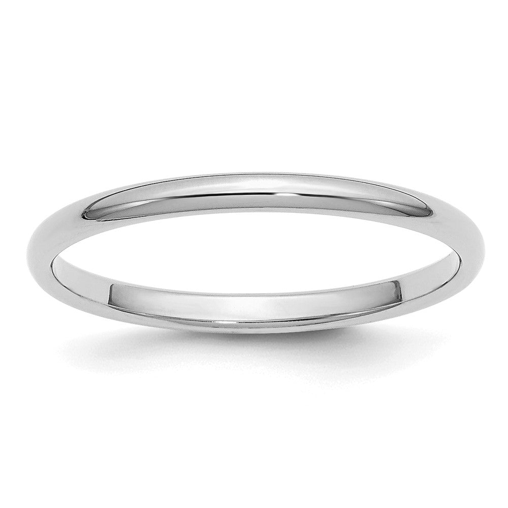 Sterling Silver Rhodium-plated 2mm Half-Round Size 11.5 Band