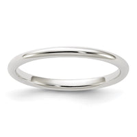 Sterling Silver 2mm Half-Round Size 8 Band