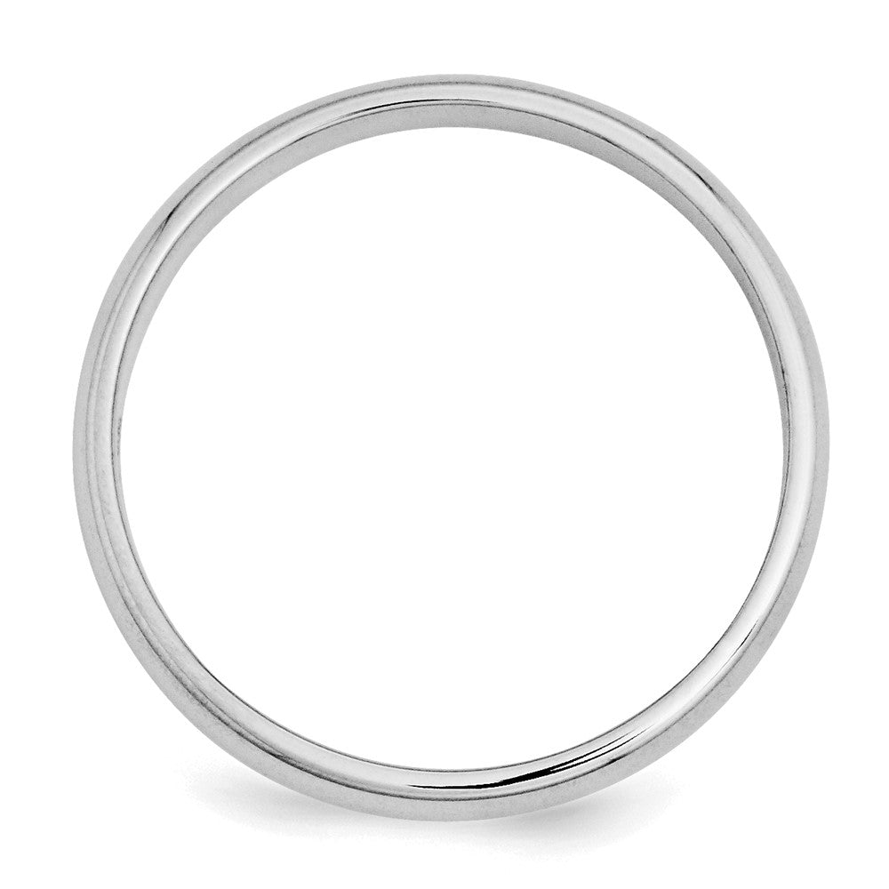 Sterling Silver Rhodium-plated 3mm Half-Round Size 12.5 Band
