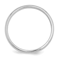Sterling Silver Rhodium-plated 3mm Half-Round Size 12.5 Band