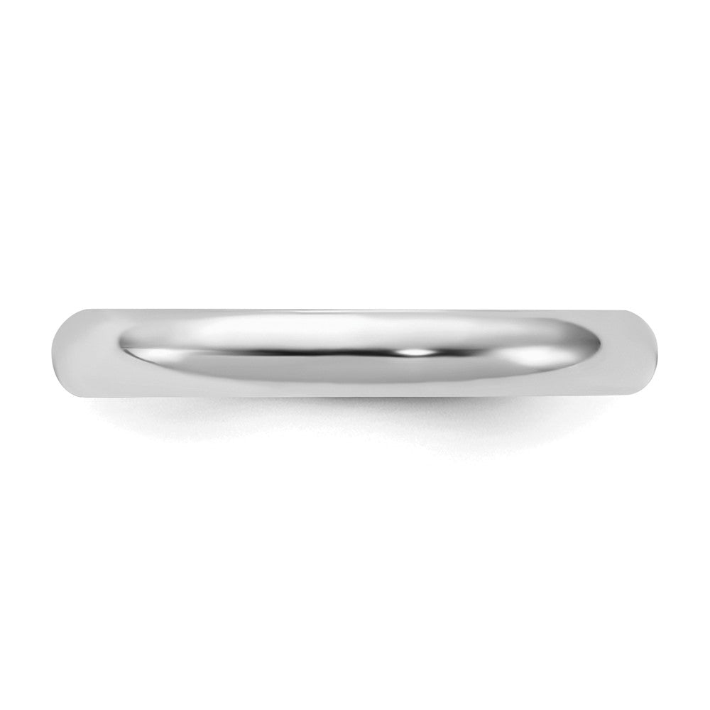 Sterling Silver Rhodium-plated 3mm Half-Round Size 11 Band