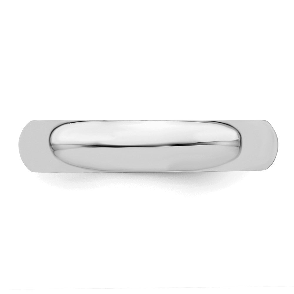 Sterling Silver Rhodium-plated 4mm Half-Round Size 11.5 Band