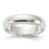 Sterling Silver 5mm Half-Round Size 10 Band